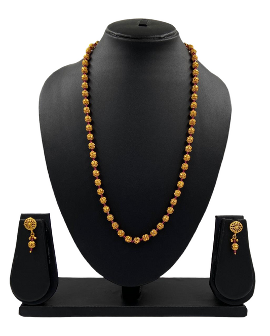 Gold chain bead mala designs discount
