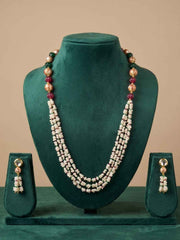 Handmade Freshwater Pearls Multicolor Beaded Jewellery Set | Gemstone Jewellery