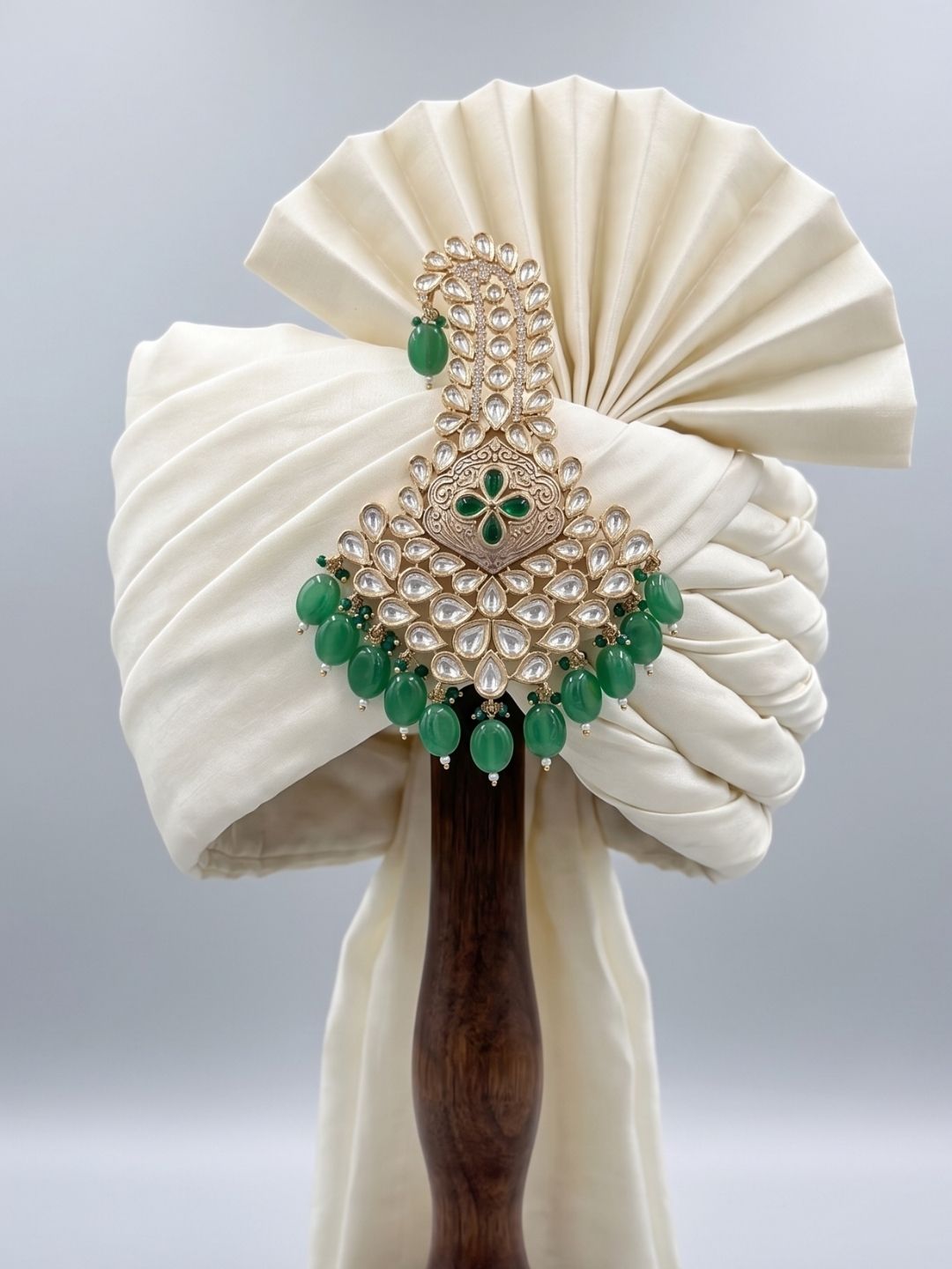 Designer Indian Grooms green Safa Kalgi With Meenakari | Turban Kalangi For Men