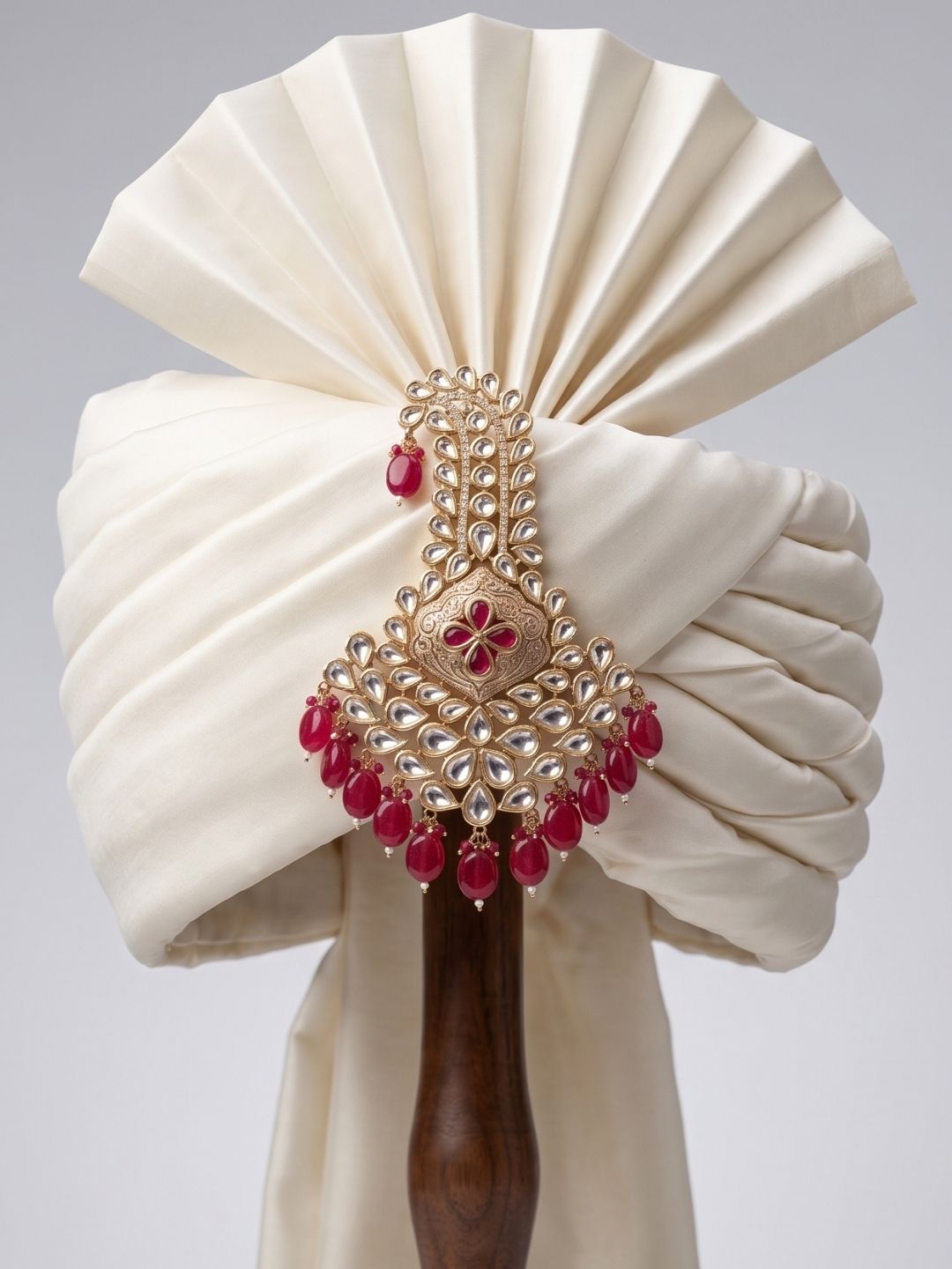 Designer Indian Grooms red safa Kalgi With Meenakari | Turban Kalangi For Meneaded 