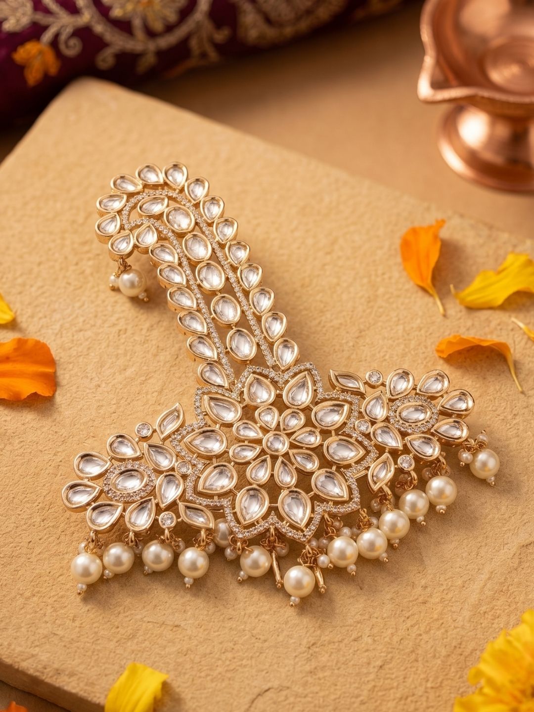 Royal Look Maharaja Polki Kalangi For Grooms | Safa Kalgi For Men | Turban Brooch