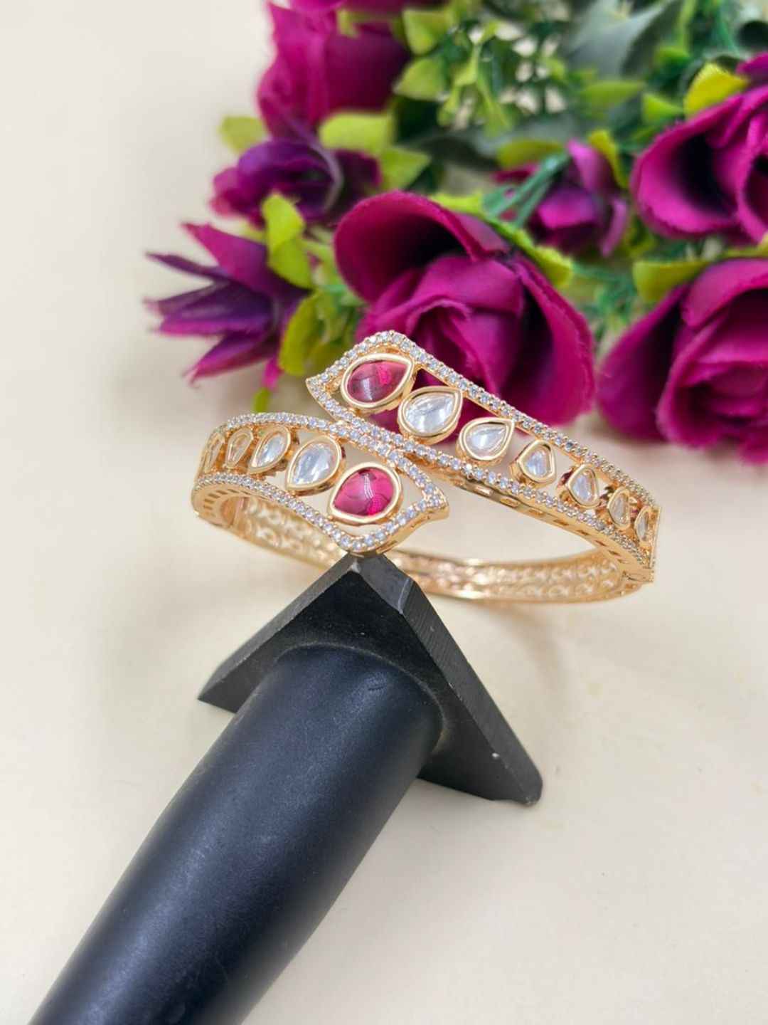 Designer Next To Real Kundan Bracelet For Women - Wedding & Party Wear Bracelet