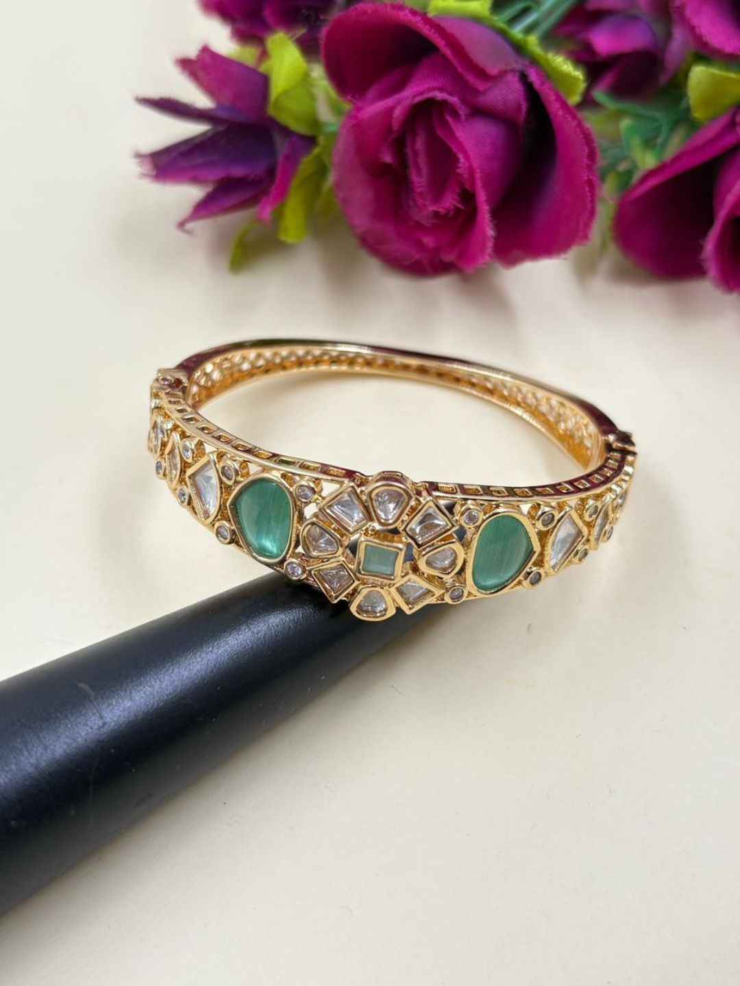 Elegant Kundan Polki Bracelet For Women - Festive & Wedding Wear Bracelet