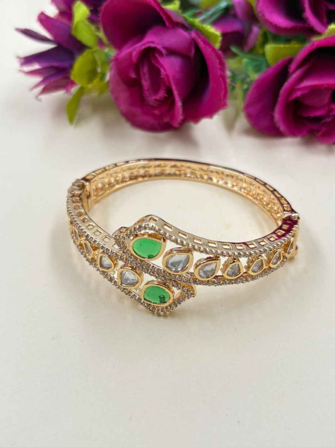 Designer Next To Real Kundan Bracelet For Women - Wedding & Party Wear Bracelet