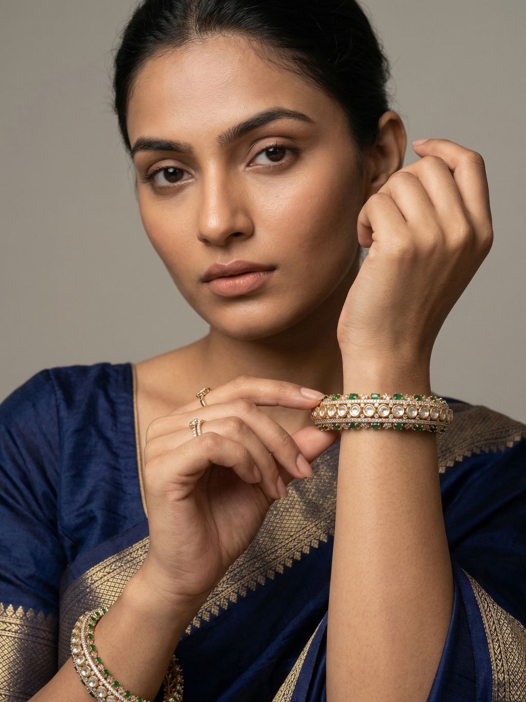 Gold Plated Luxury Polki Kundan Kada Bangles Set For Women | Wedding And Bridal Bangles