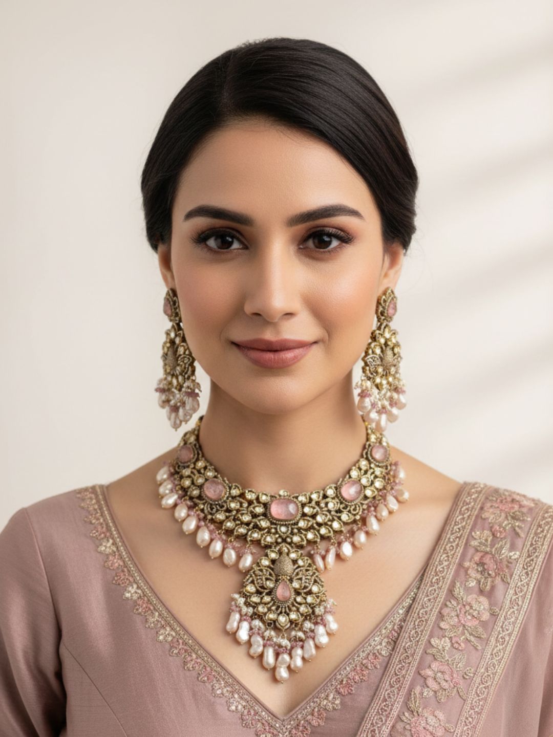 Sabyasachi Inspired Bridal Antique Victorian Jewellery Necklace Set By Gehna Shop