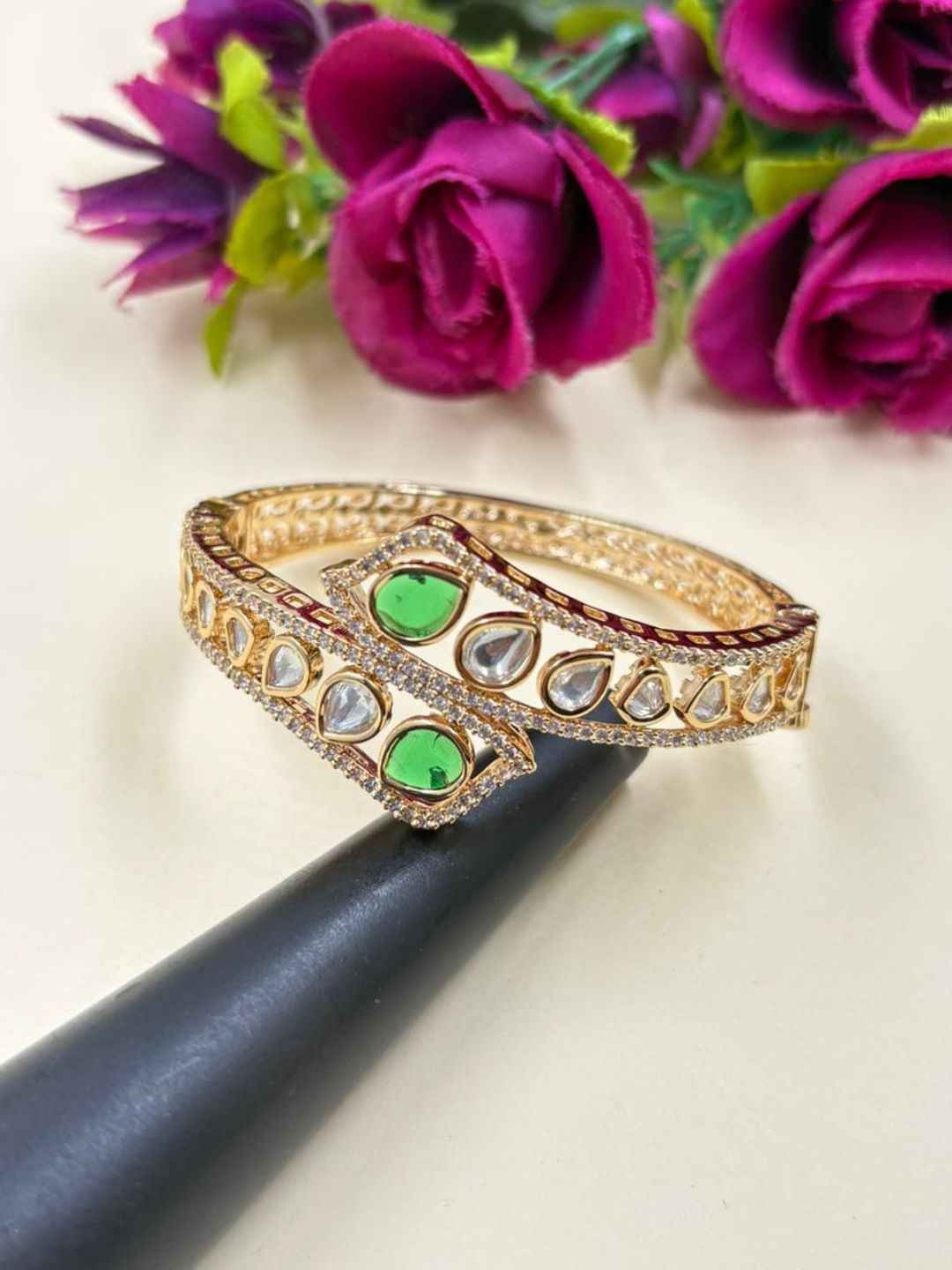 Designer Next To Real Kundan Bracelet For Women - Wedding & Party Wear Bracelet