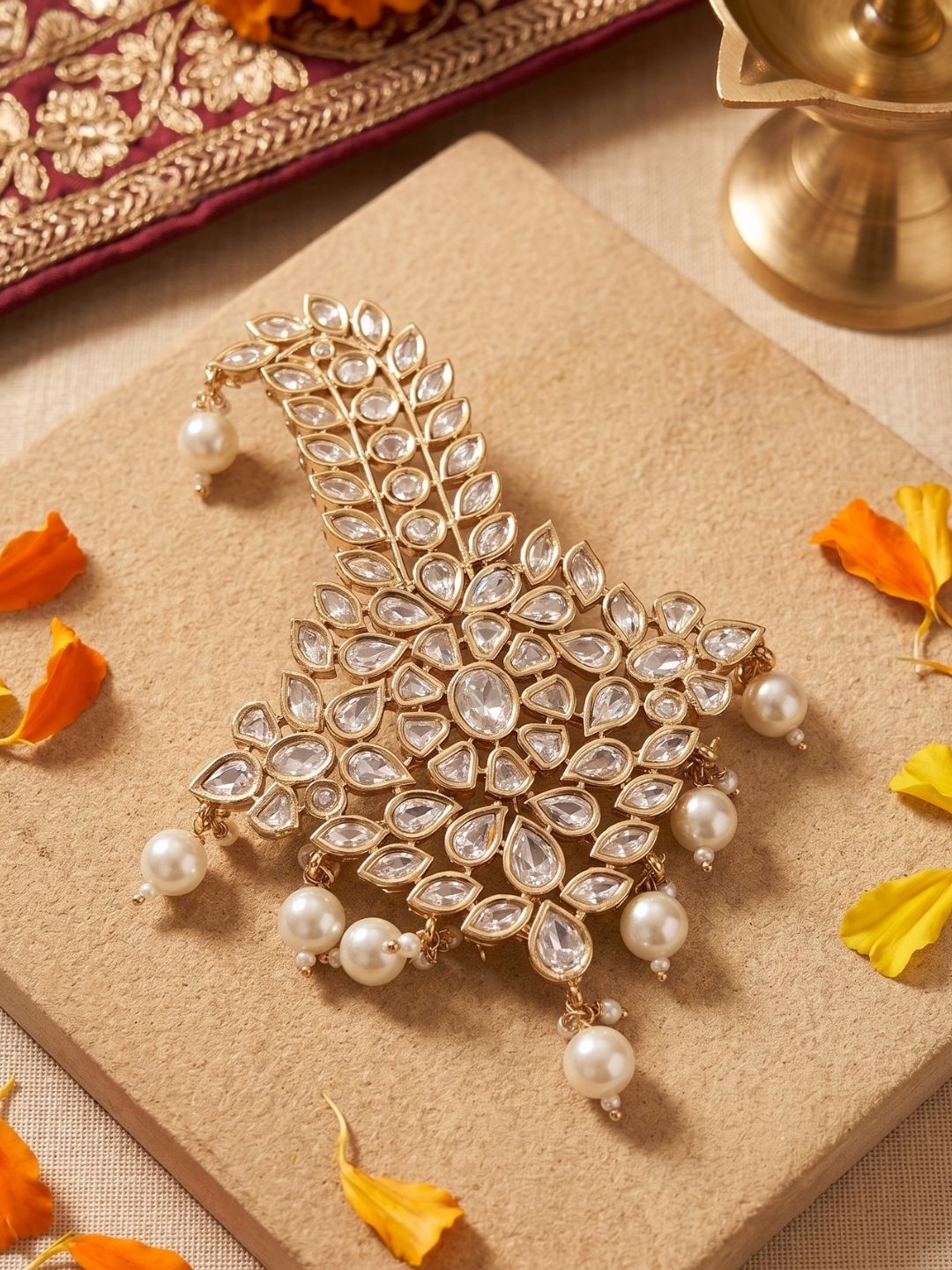 Designer Kundan Safa Kalgi For Grooms | Kalangi Brooch For Men