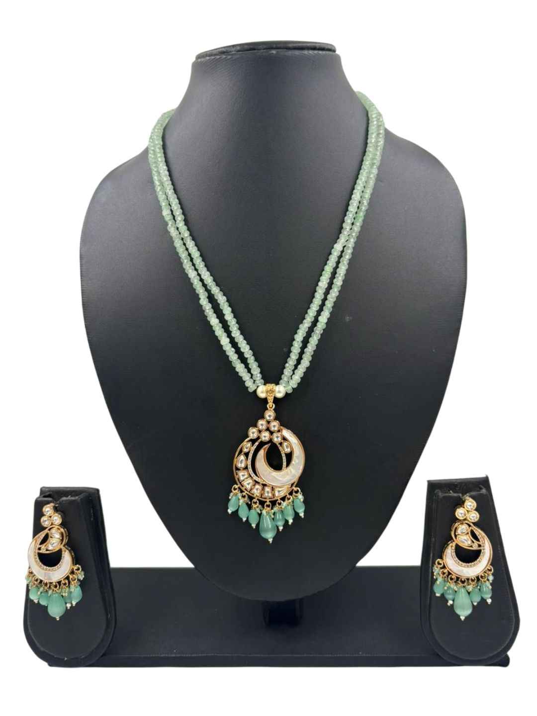 Elegant Kundan & Mother Of Pearl Necklace Set For Women - Wedding & Festive Wear Jewellery Set