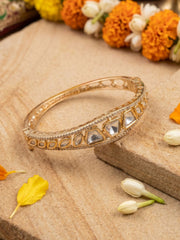 Gold Plated Elegant Sleek studded Kundan stone Bracelet For Women | Ethnic & Traditional Wear delicate bracelets 