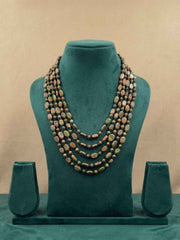 Multi Strand Semi Precious Natural Jasper Beaded Necklace - Earthy Colour Gemstone Jewellery