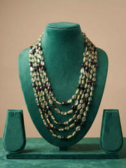 Semi Precious Layered Garnet And Yellow Citrine Beaded Necklace For Women