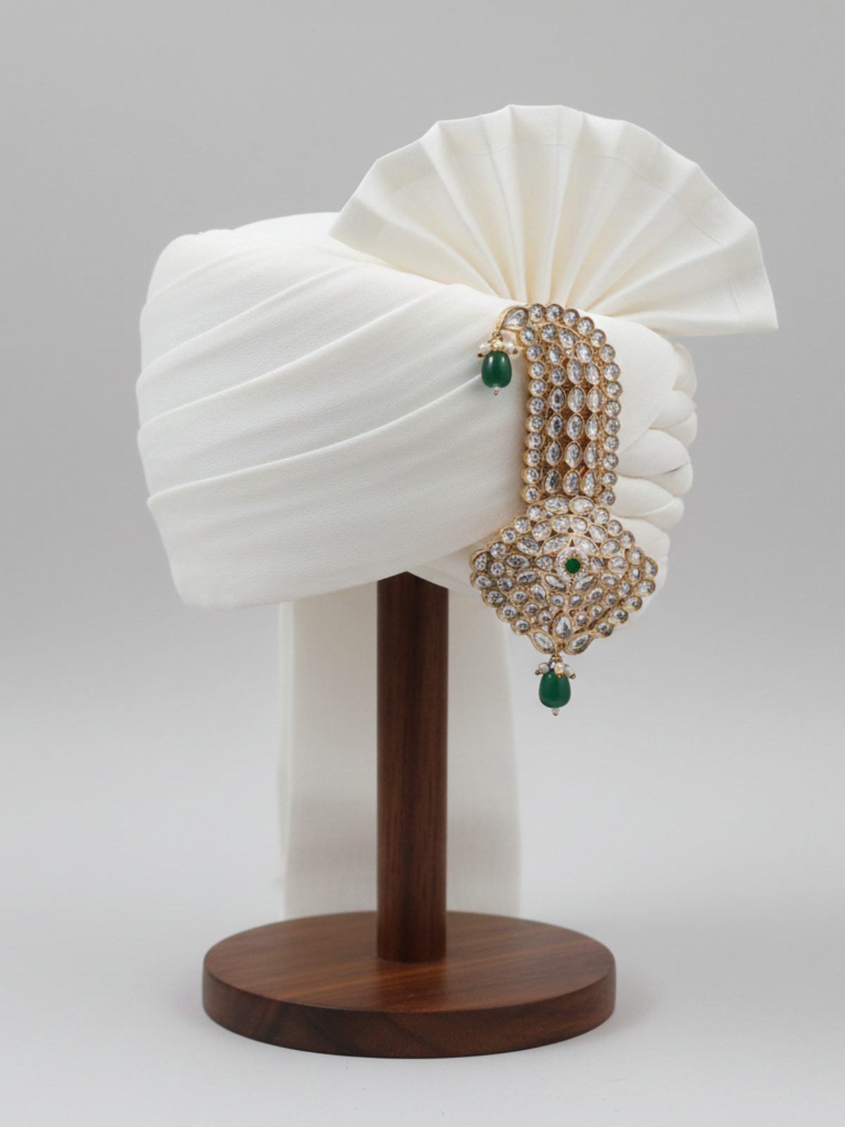 Green Designer Kundan Polki Kalangi for Groom | Safa Kalangi