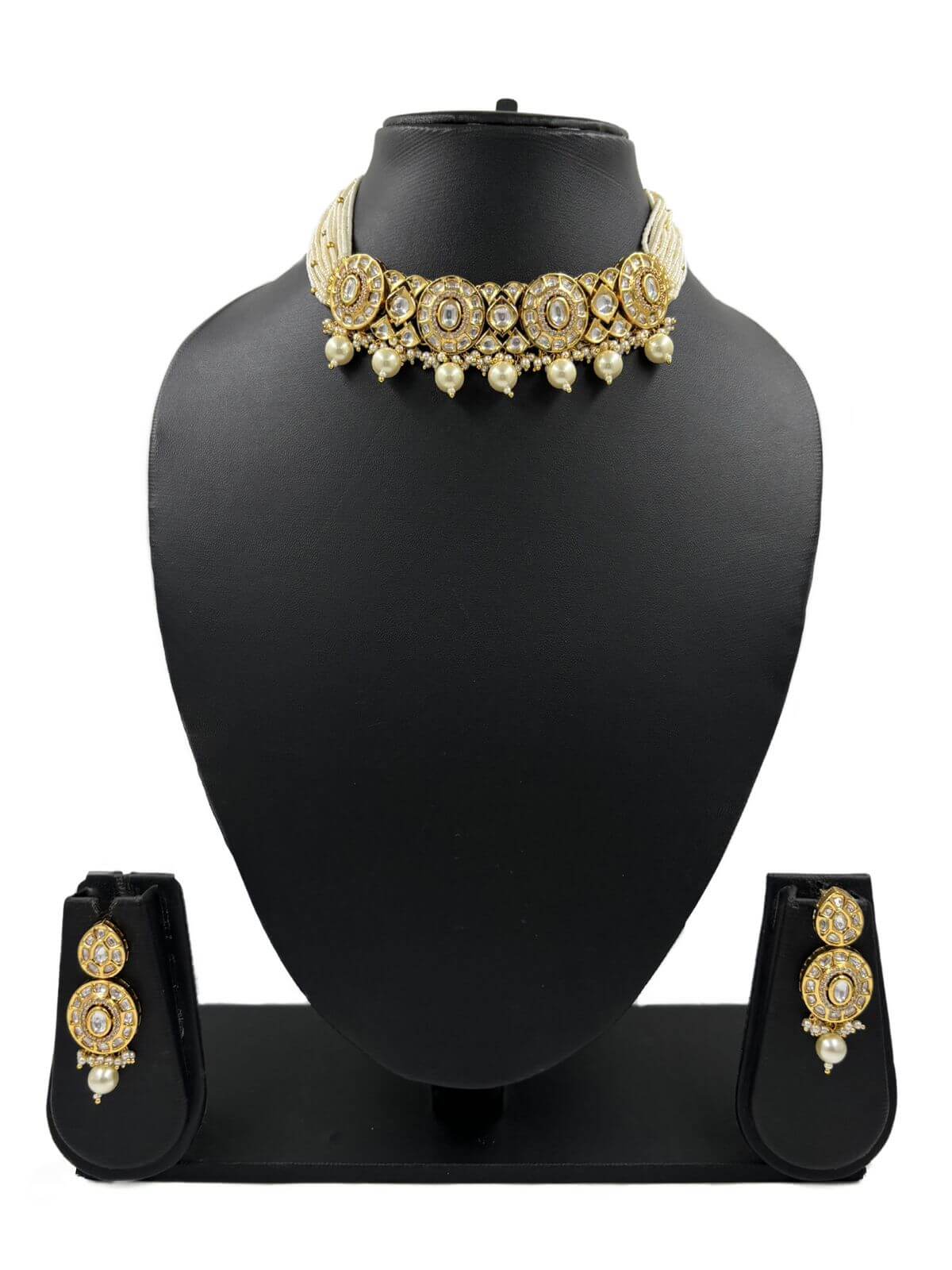 Taniya Kundan And Pearl Choker Necklace Set | Modern Choker Jewellery for Indiana and western wear.