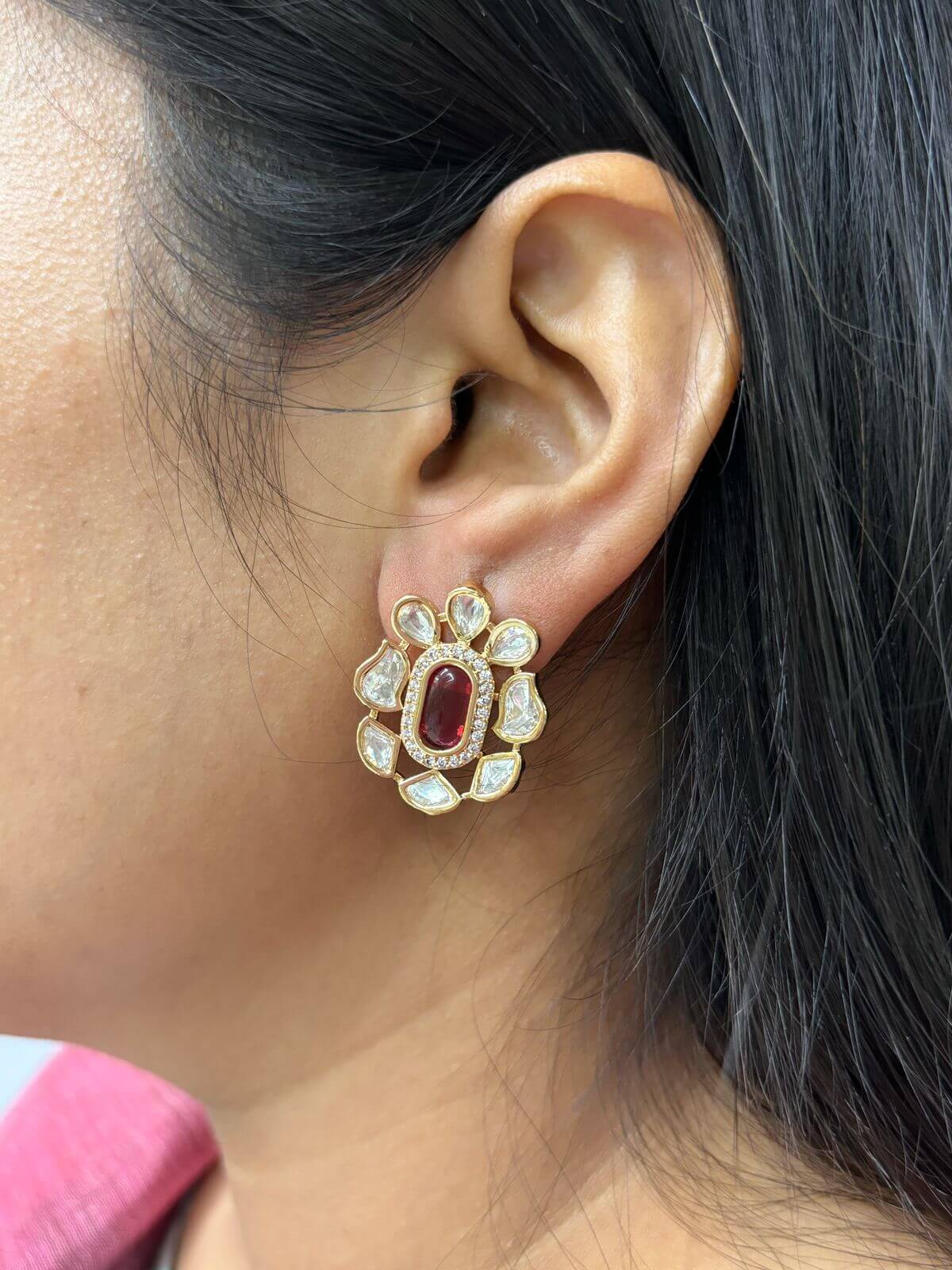 1981 Vintage Soviet USSR ROSE Gold 583 14k Women's Jewelry Stud Earrings 3  gr | eBay