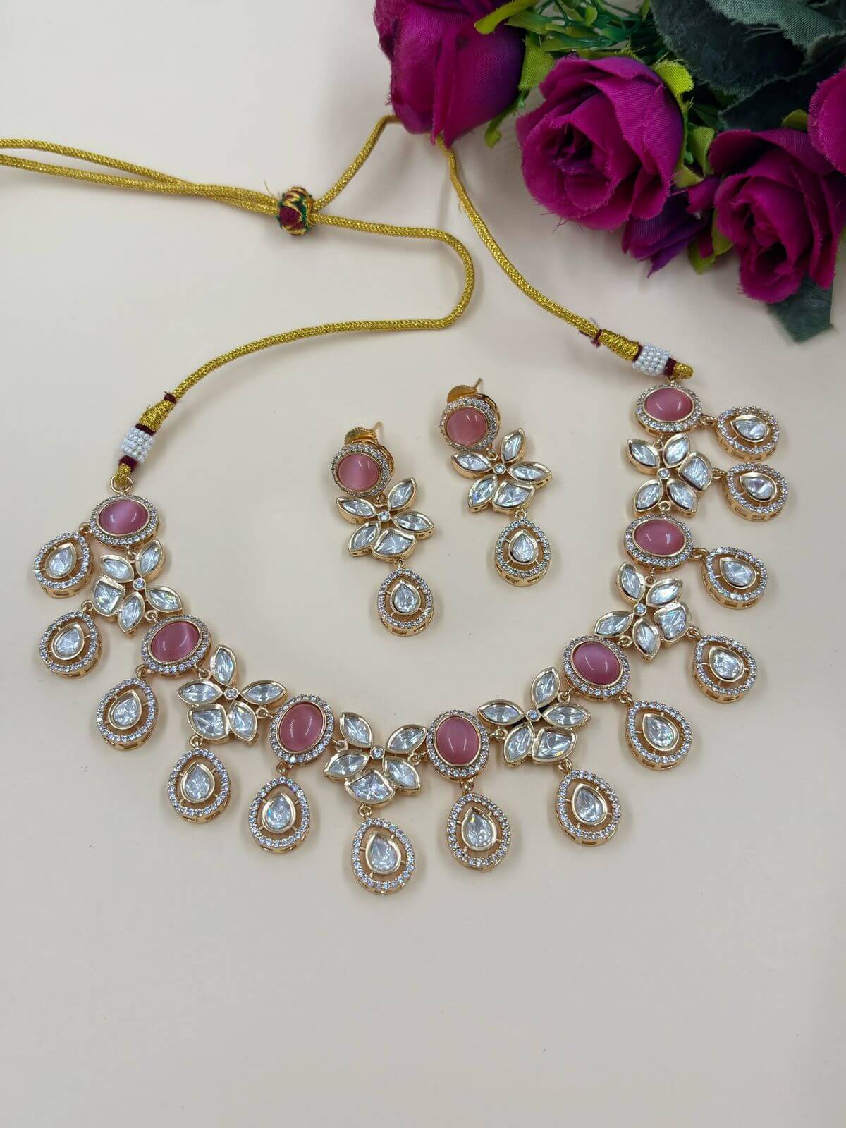 Rishika Designer Kundan Polki Party Wear Necklace Set By Gehna Shop