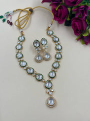Designer Modern  Look Kundan Polki Party Wear Necklace Set 