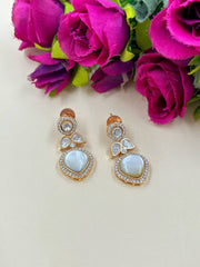 Mouni Artificial Small Mother of Pearl Polki Earrings | Small Lightweight Earrings For Women