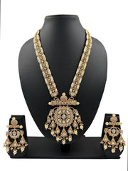 Maharani Long AD And Polki Kundan Necklace Set | Designer Jewellery