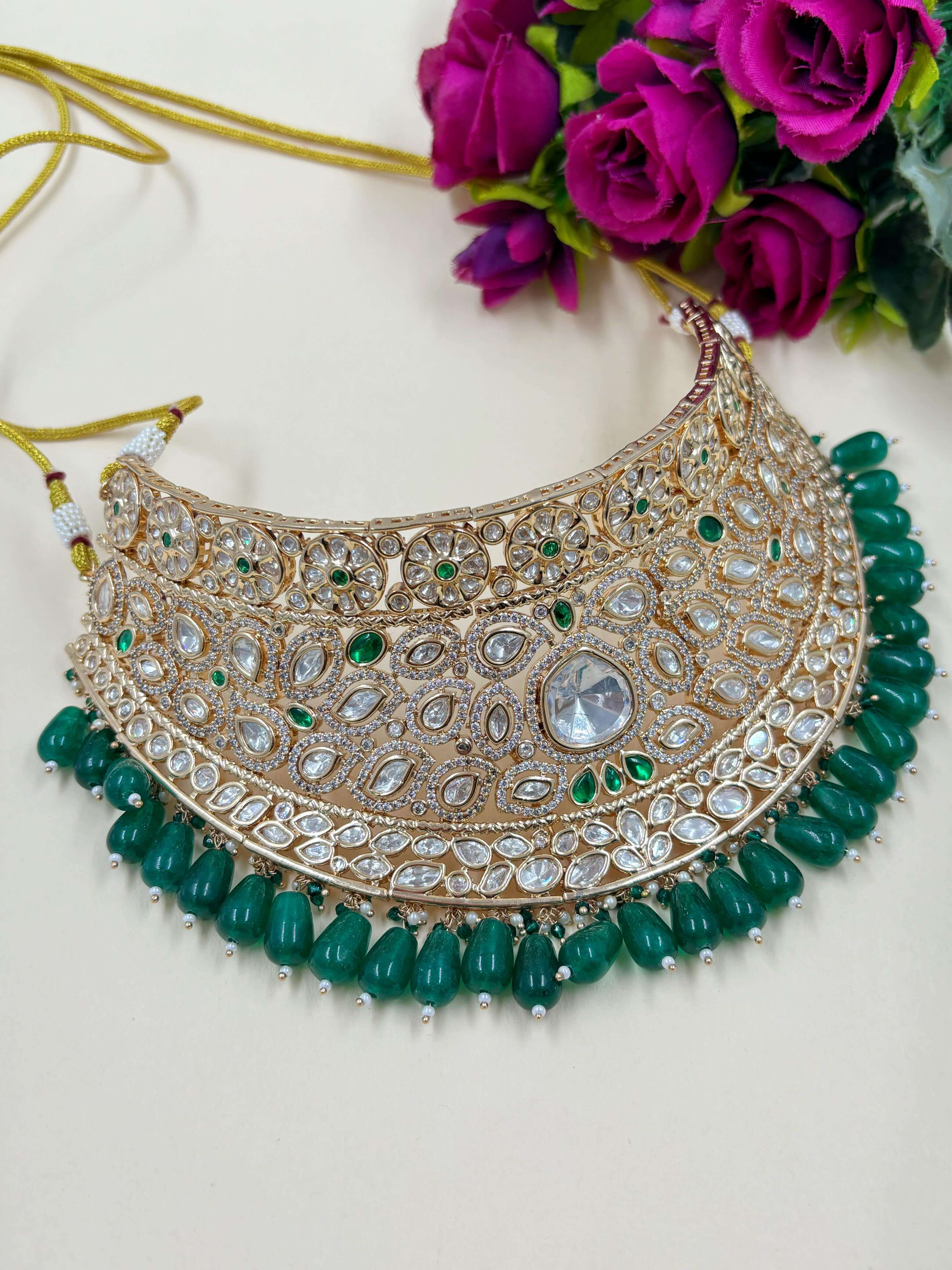 Kundan Choker Necklace Necklace For Lehenga Choli Padmavati Heavy