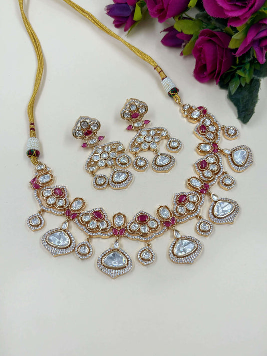 Beautiful Ad And Polki Necklace Set | Wedding Polki Jewellery