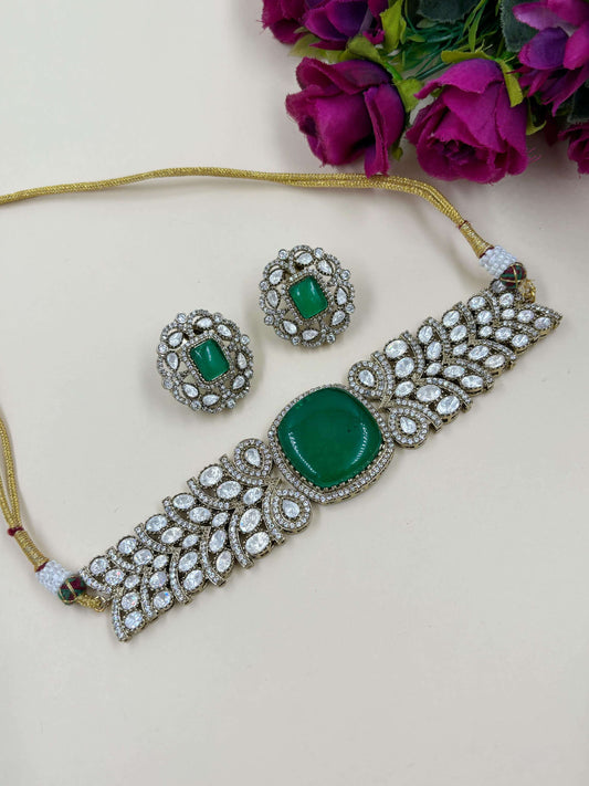Modern Look Antique Victorian Jewellery Choker Necklace Set for weddings and parties