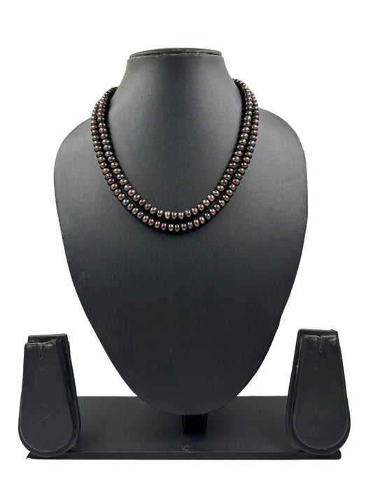 Two Layer Fresh Water Black Pearl Beads Jewellery Necklace online 