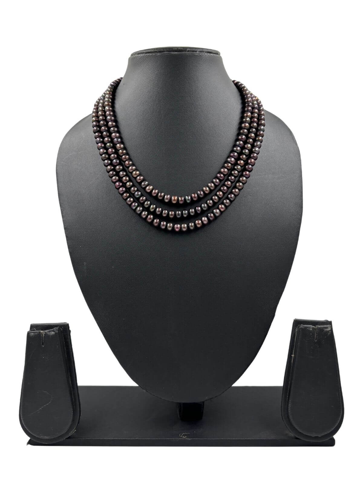 Fresh Water Triple Layer Black Pearls Beads Necklace online 