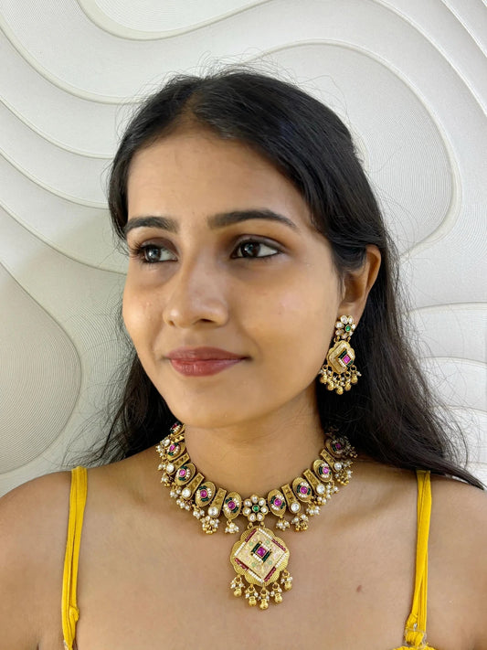 Party wear artificial necklace discount