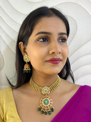 Meher Unique Indian Artificial Antique Golden Necklace Set 