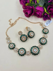 Designer Party Wear Meenakaari Polki Necklace Set