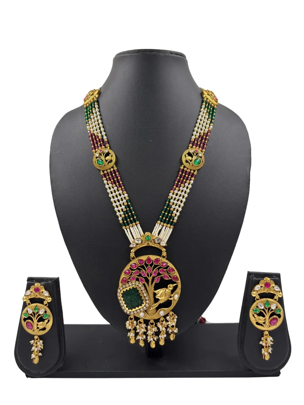 Sunidhi Designer Long Antique Artificial Necklace Set For Weddings