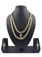 Samisha Double Layered Antique Victorian Polki Jewellery Necklace Set for parties and weddings.