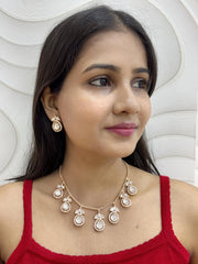 Tanvi Modern Indo Western Chain Polki Drops Necklace Set