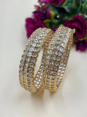 Beautiful premium quality Imitation Polki Stone Bangles Set For Ladies online 