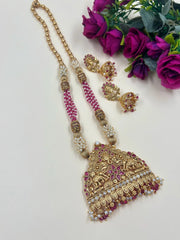 Gold Plated Antique Lord Ganpati Temple Jewellery Necklace