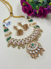 Gold Plated Artificial Antique Necklace Set For Weddings | Antique Gold Jewelry Sets