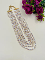 Beautiful Layered Real Freswater Pearls Beaded Necklace For Women - Perfect For Indian And Western Wear 