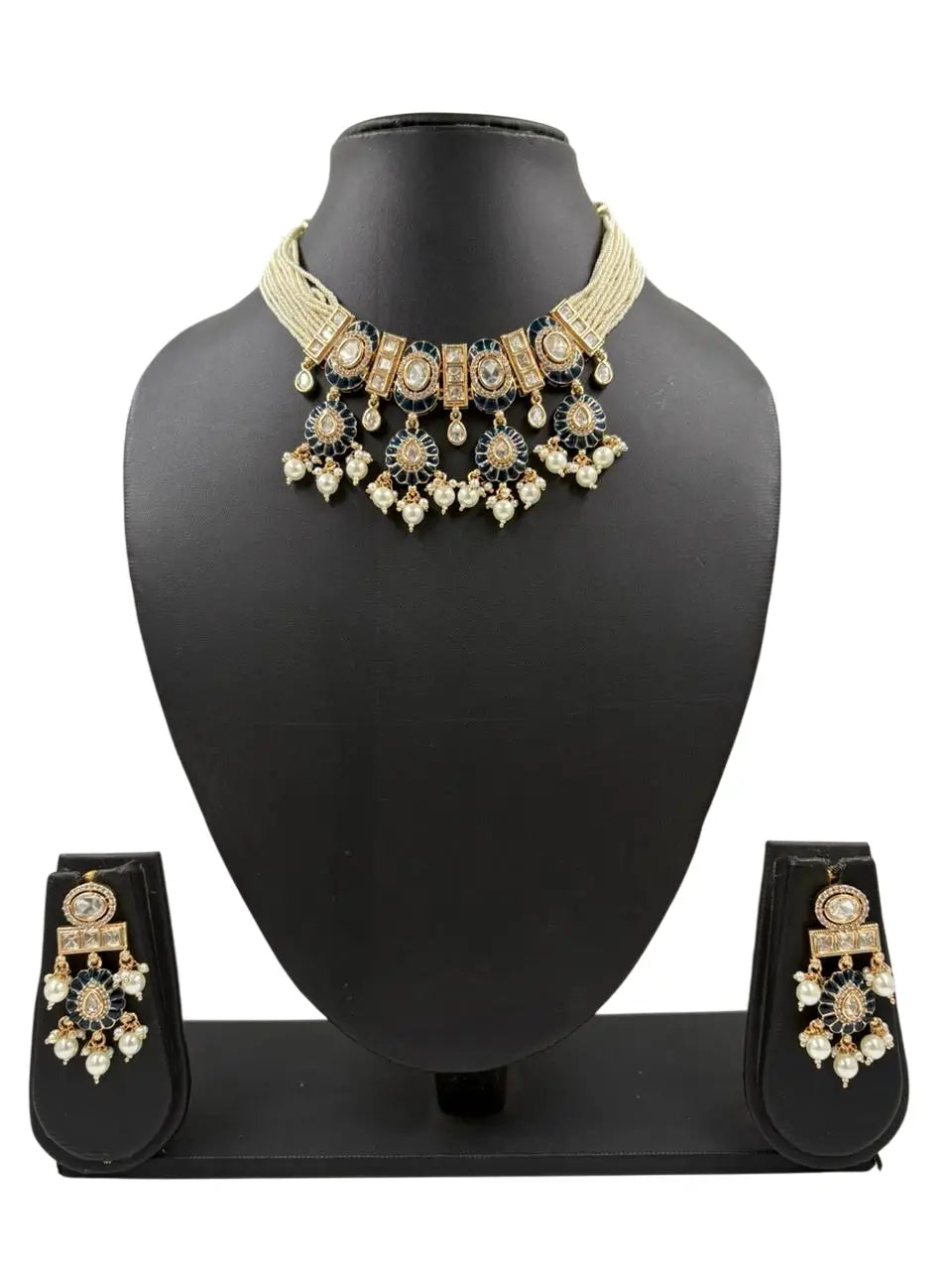 Kundan & Pearl Choker Necklace Set – Wedding Jewelry
