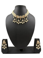 Kundan & Pearl Choker Necklace Set – Wedding Jewelry