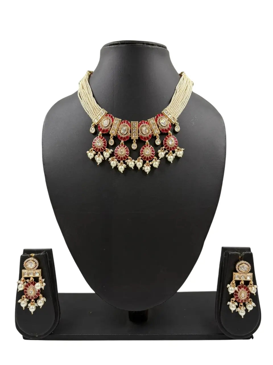 Kundan & Pearl Choker Necklace Set – Wedding Jewelry