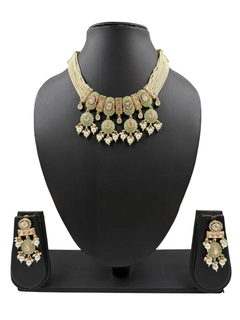 Kundan & Pearl Choker Necklace Set – Wedding Jewelry