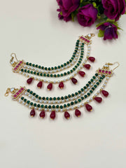 Traditional Multicolour Kaan Chain For Women - Earchain For Weddings