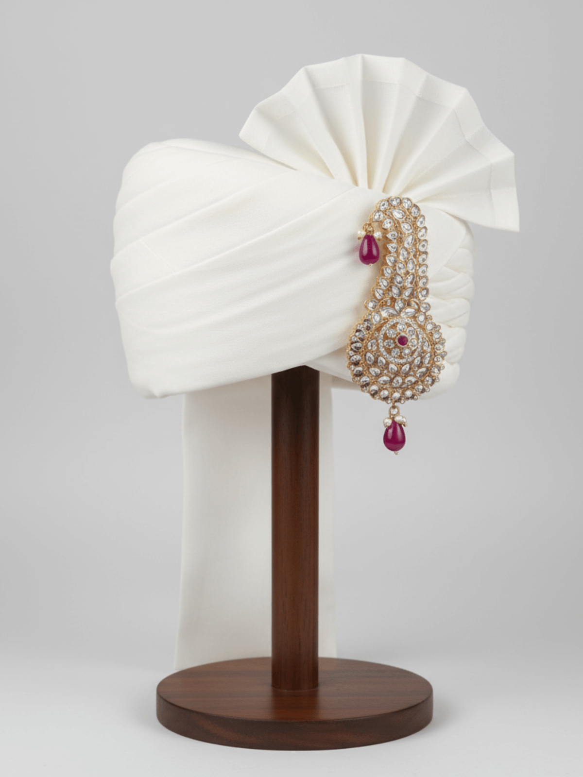 Ruby Pink Designer Polki Kundan Safa Kalangi | Kalgi For Turban