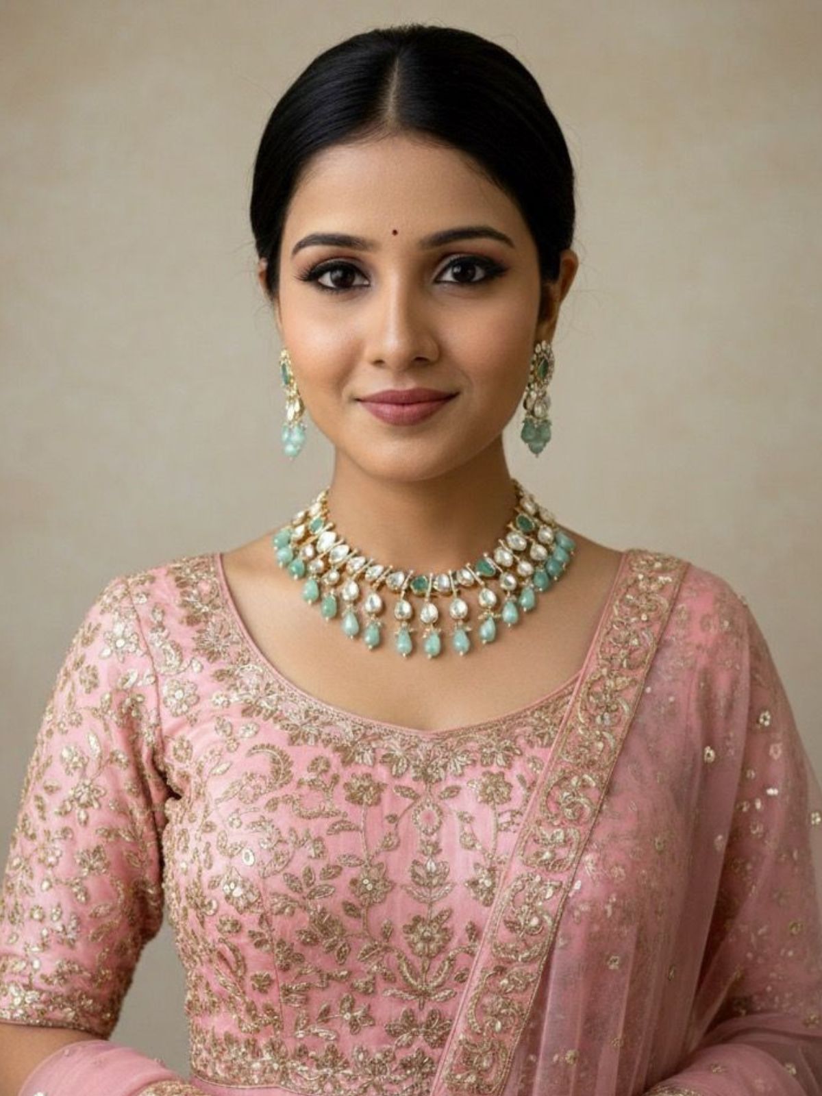 Vedika Stunning Kundan Polki Party Wear Necklace Set