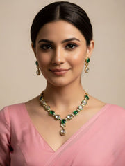 Statement Look Kundan Necklace Set For Women - Festive Jewellery 