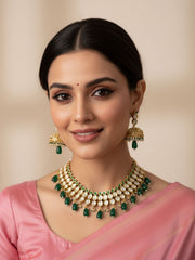 Sambhavi Designer Party Wear Polki Kundan Necklace Set - Wedding And Festive Jewellery 