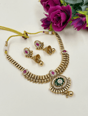 Gold Plated Golden Necklace Set For Women - Traditional Jewellery Set