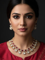 Riddhi Modern Look AD And Polki Kundan Necklace Set | Party Wear Necklace