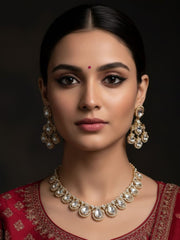 Modern Look Polki Jewellery Necklace Set | Party Wear Jewellery Set